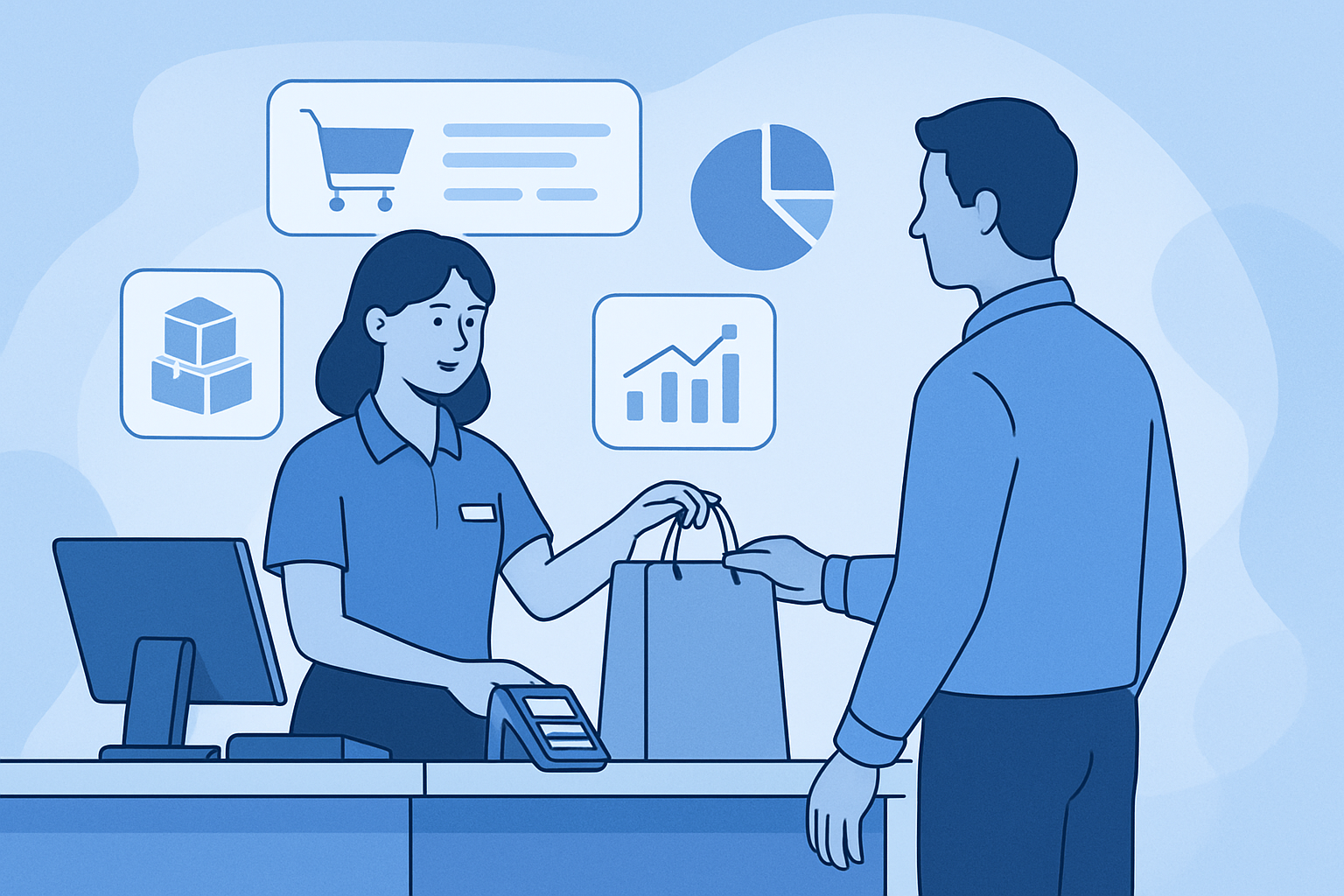 Minh họa 1 - Chuẩn hóa quy trình nhân viên thu ngân trong cửa hàng bán lẻ: Tối ưu hiệu suất, nâng cao trải nghiệm khách hàng