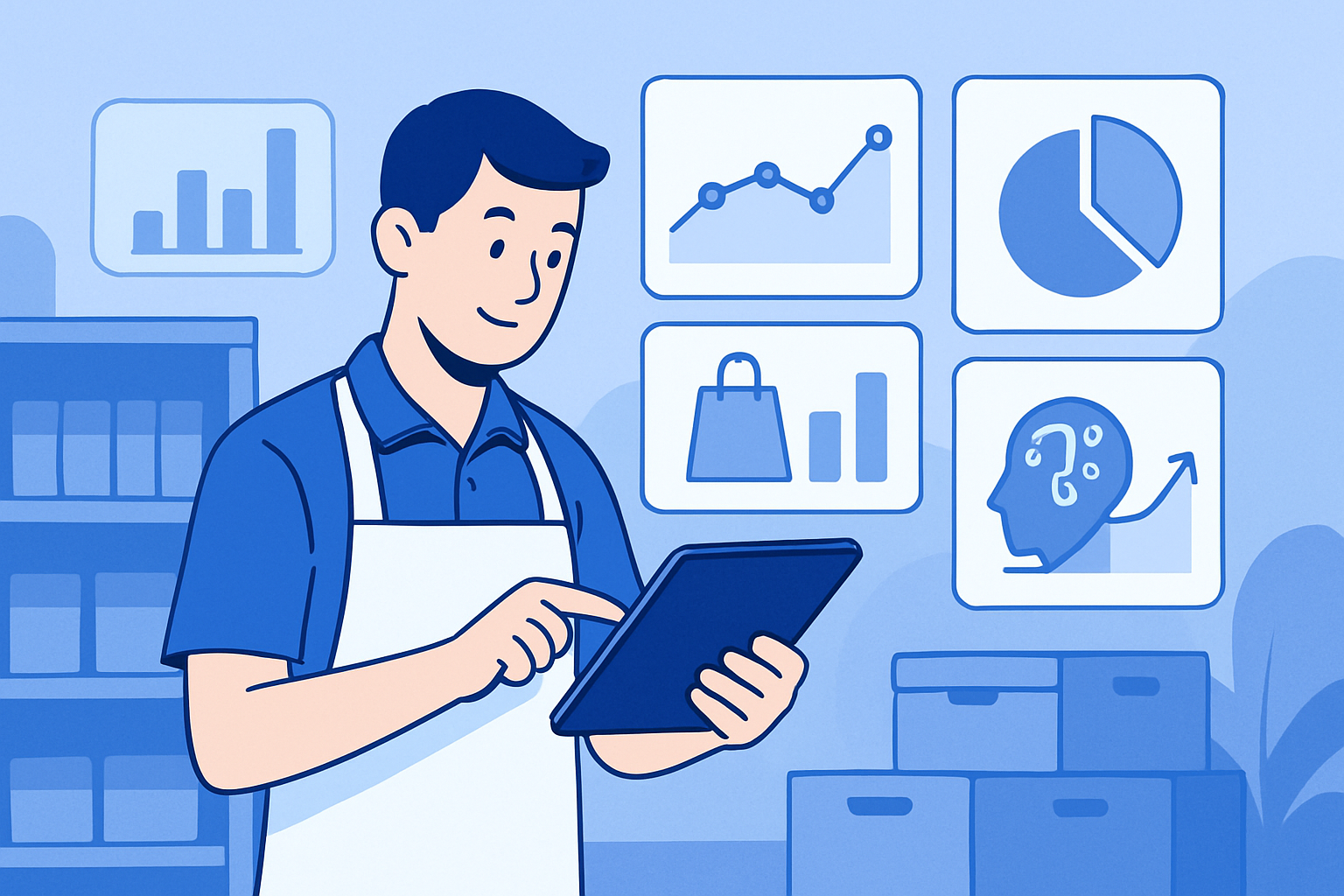 Minh họa 1 - Chốt ca cửa hàng hiệu quả: Khung 30 ngày giảm lệch quỹ với dashboard VMASS