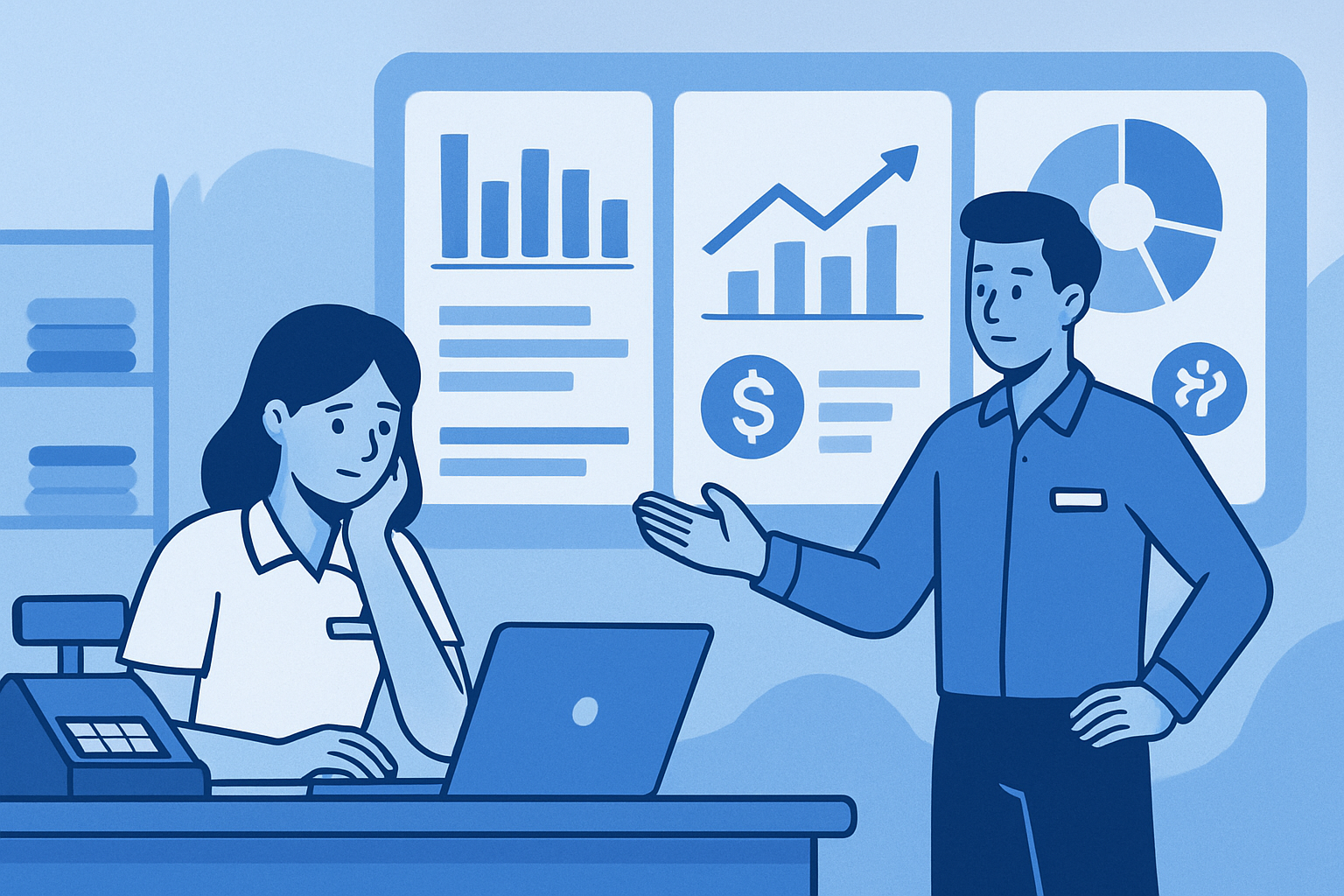 Minh họa 1 - Chốt ca cửa hàng: Sai lầm lệch quỹ thường gặp và cách khắc phục bằng phân quyền nhân viên trong VMASS