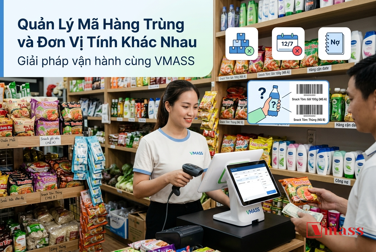 Minh họa 1 - Quản Lý Mã Hàng Trùng và Đơn Vị Tính Khác Nhau: Cách Chuẩn Hóa Dữ Liệu Để Bán Hàng Không Lộn Xộn