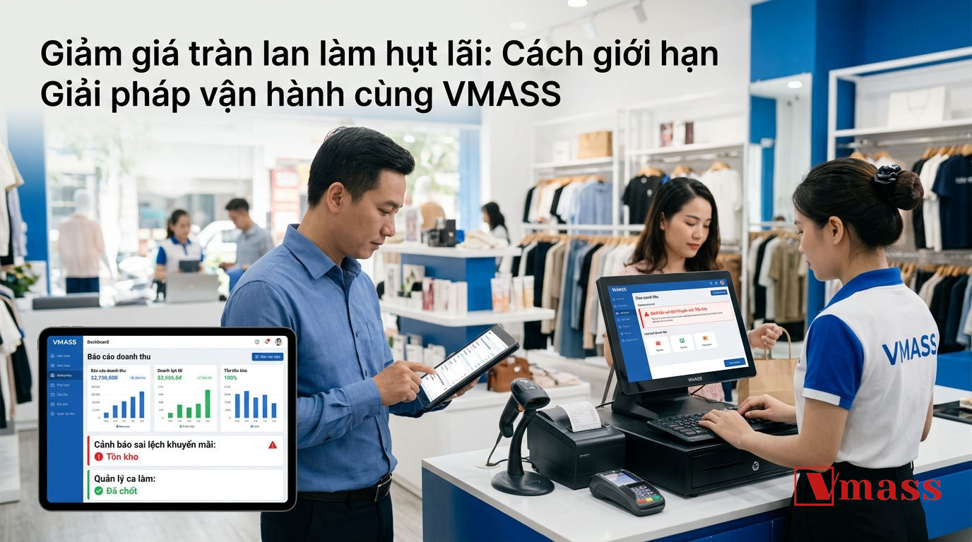 Minh họa 1 - Giảm giá tràn lan làm hụt lãi: Cách giới hạn quyền khuyến mãi tại quầy trên VMASS