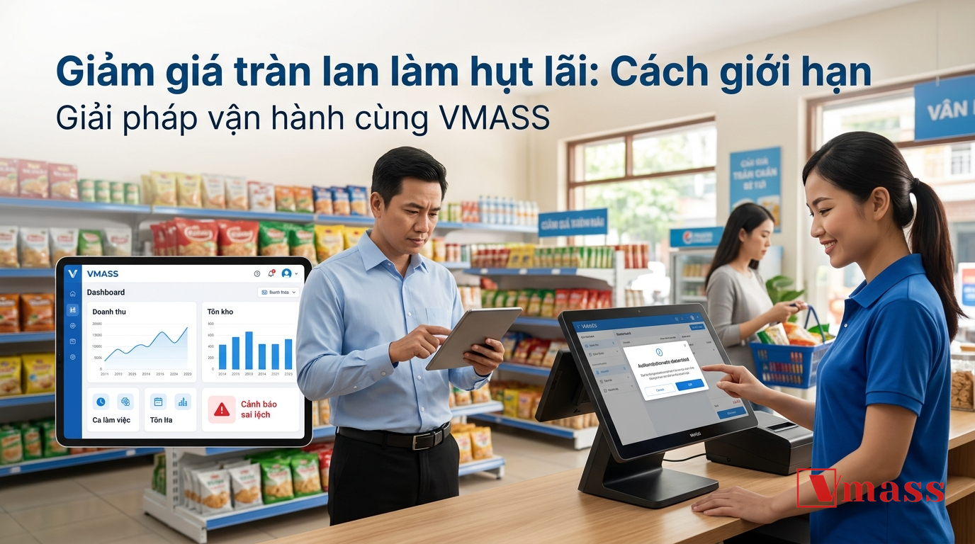 Minh họa 2 - Giảm giá tràn lan làm hụt lãi: Cách giới hạn quyền khuyến mãi tại quầy trên VMASS