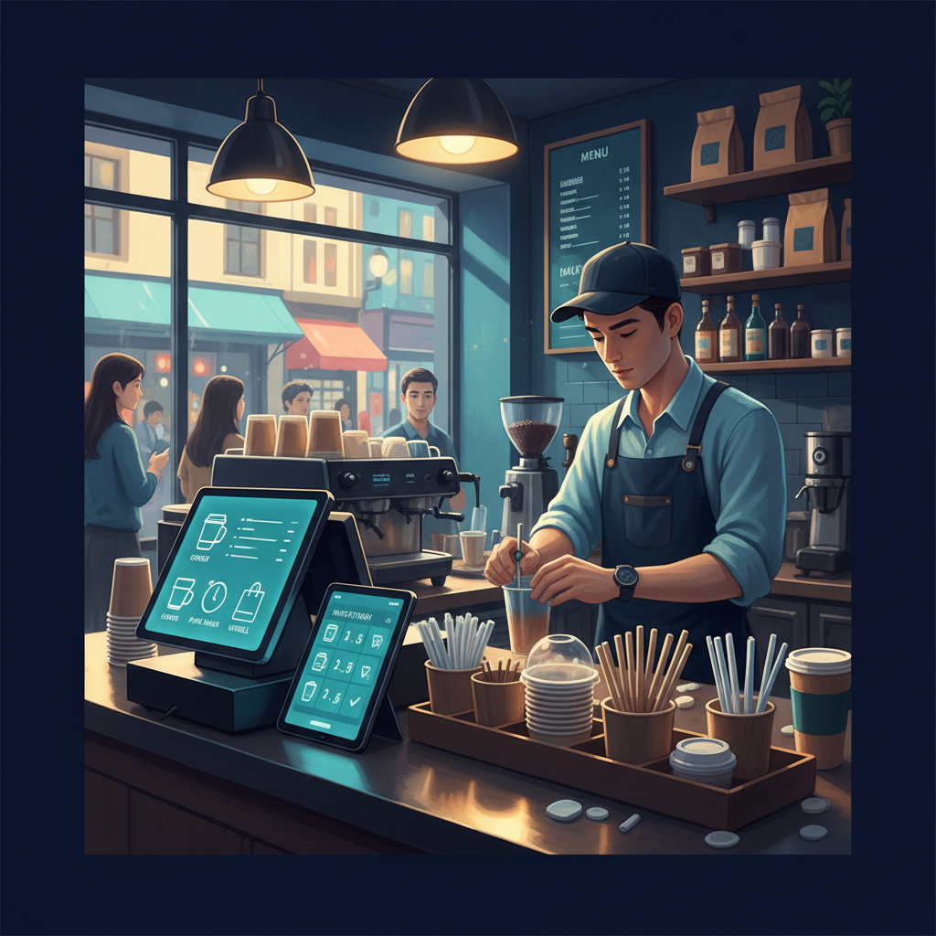 Quán Cafe Bán Mang Đi: Cách Kiểm Soát Ly, Nắp, Ống Hút Để Không Thất Thoát Vật Tư Tiêu Hao Mỗi Ngày 1 Quán Cafe Bán Mang Đi: Cách Kiểm Soát Ly, Nắp, Ống Hút Để Không Thất Thoát Vật Tư Tiêu Hao Mỗi Ngày - hình minh họa cho bài viết VMASS
